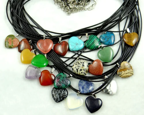 Ожерелье с подвеской в виде сердца из натурального кварца 20 мм|necklace natural crystal|natural
