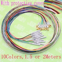 1 5 or 2meters 10pcs 10color eeg linecopper plated gold din 1 5 plug and electrode cap sleep brain eeg cable