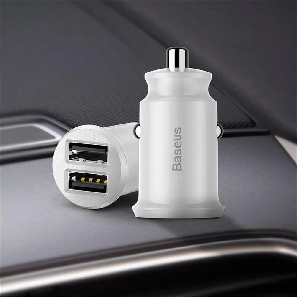 Мини Автомобильное зарядное устройство, 2 USB порта, прикуриватель, адаптер питания, быстрая зарядка, автомобильное стильное зарядное устройство для iPhone/3,98