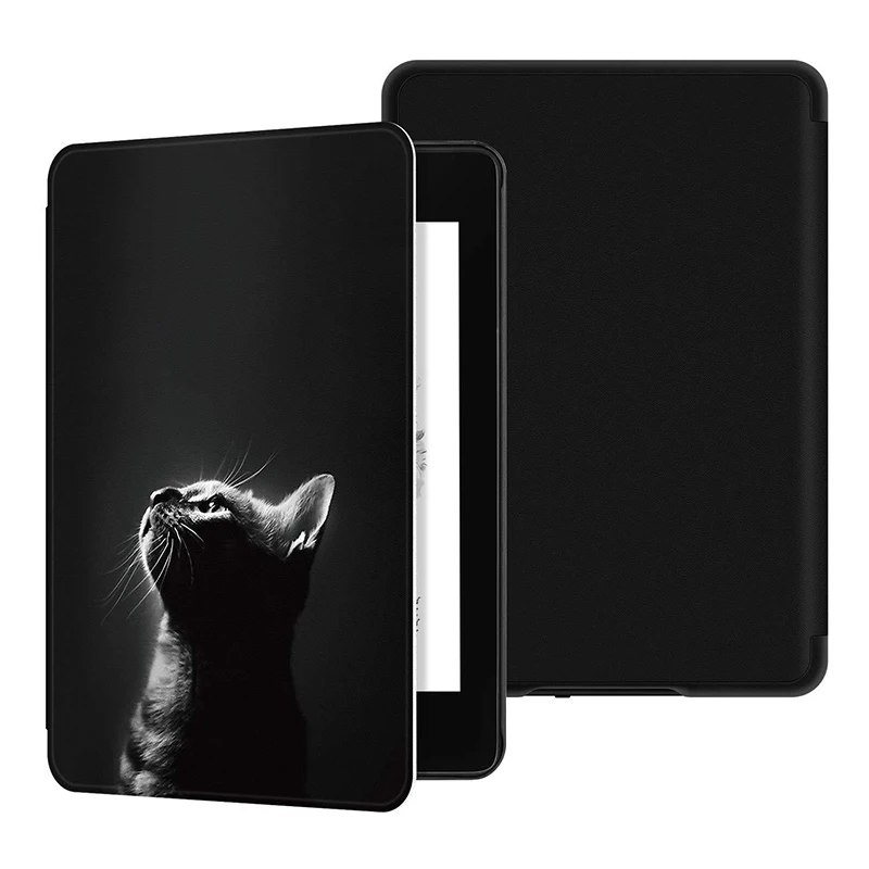 GAUGGER чехол на магните для Kindle Paperwhite 4 eReader(выпуск 10th Gen) с автоматическим выключением/пробуждением Ультратонкий чехол - Цвет: Cat watching moon