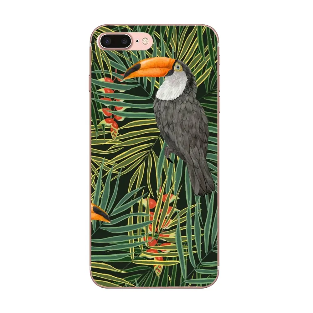 Мягкий ТПУ чехол накладка с принтом летних цветов Фламинго Toucan Birds для Xiaomi Redmi Mi Note