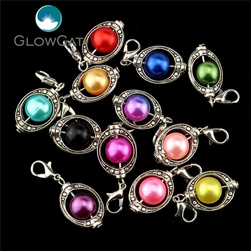 12PCs Handmade Colorful Charm Plastic Beads Ellipse Transport Bead Diy Pendant For Jewelry Making Gift 22544 | Украшения и