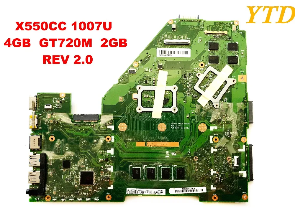 Оригинальная материнская плата для ноутбука ASUS X550CC 1007U 4 Гб GT720M 2 REV 0