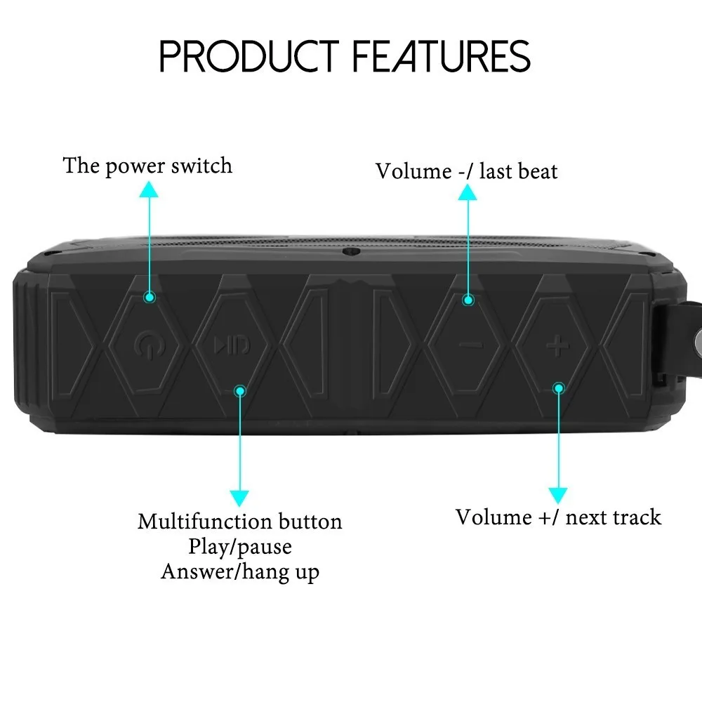 CHYI Bluetooth водонепроницаемый спортивный сабвуфер динамик ТПУ Открытый BT 4 1