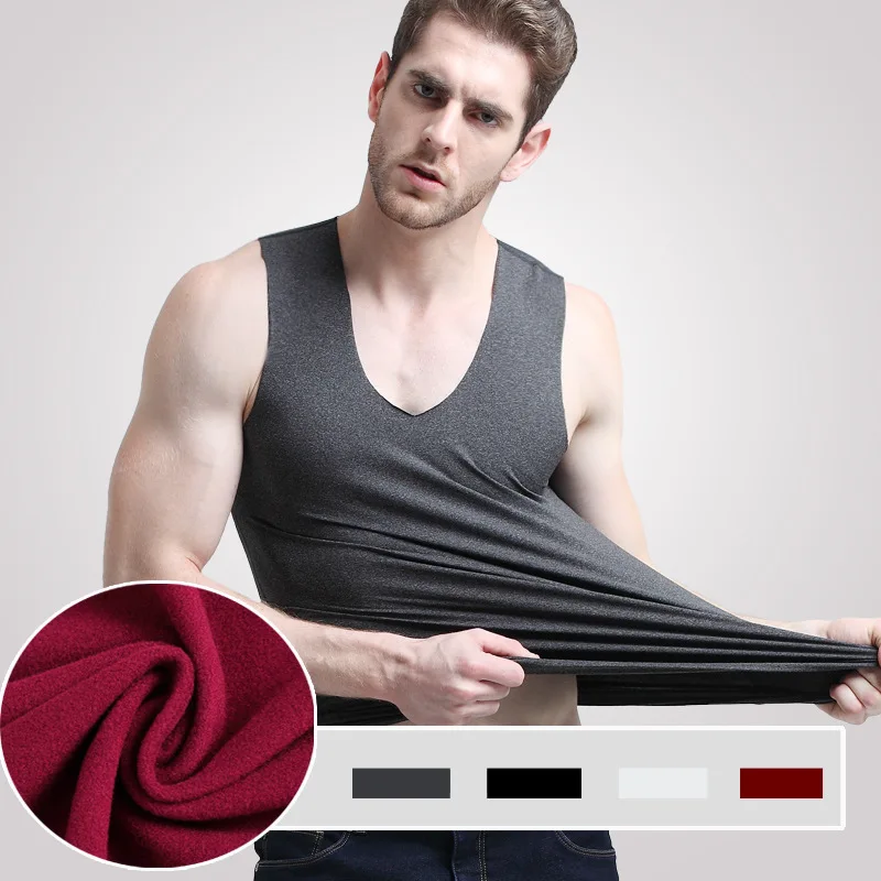 Новинка 2019 мужские тонкие топы на бретелях теплый плотный бархатный жилет