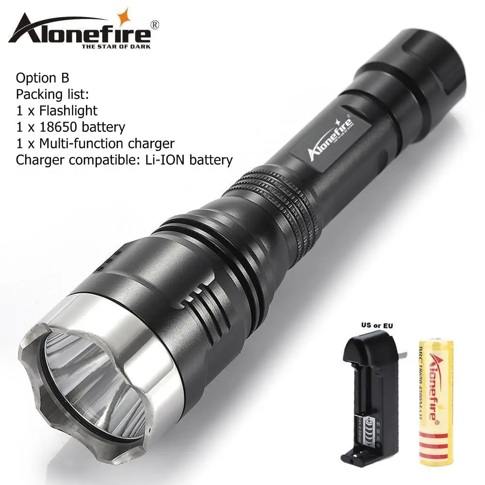 Option B AloneFire X570 Мощный светодиодный вспышка светильник XML-T6 светодиодный тактический вспышки светильник фонарь 1 Режим Водонепроницаемый фонарь светильник lanternas - Испускаемый цвет: Option B