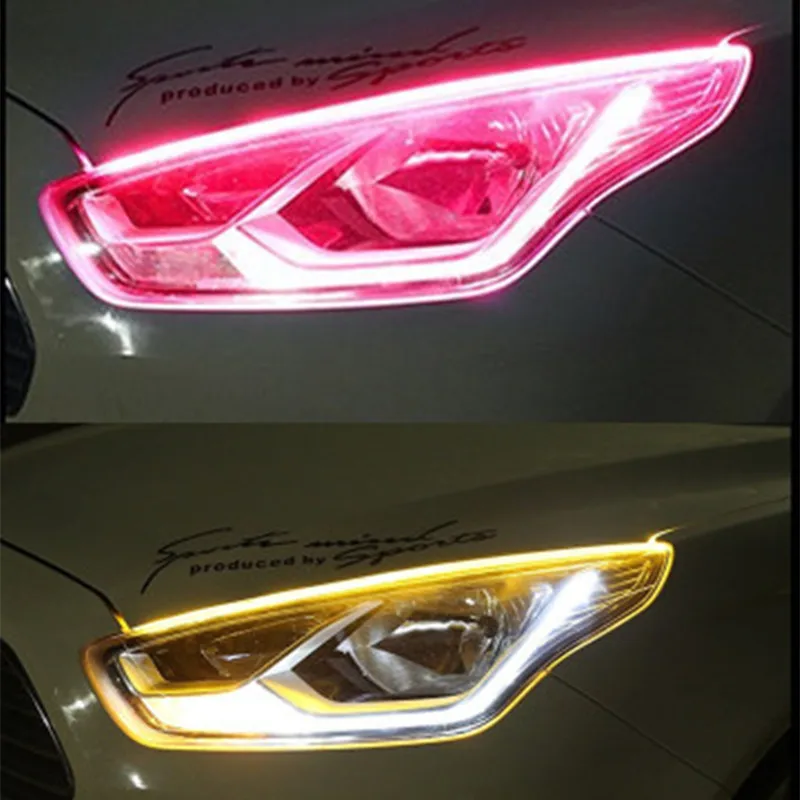 2 шт. автомобильный DRL светодиодный дневные ходовые огни автомобильный Стайлинг указатель поворота Автомобильные Лампы для автомобильных фар аксессуары