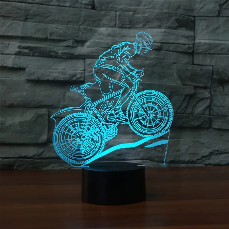 Новая настольная 3d лампа MMTSUN светодиодный ночник для мотокросса велосипеда с USB 7
