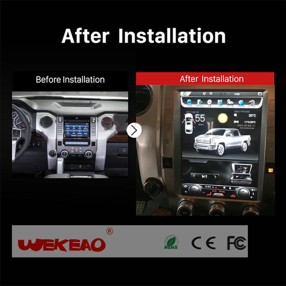 Wekeao 12 1 &quotБольшой Экран Тесла Стиль gps навигации автомобиля радио для Toyota Tundra Android