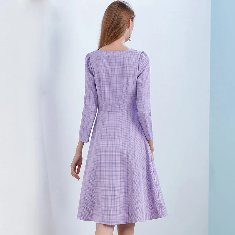 Onlyplus S XXL фиолетовый плед хлопок платья для вечеринок женские милые модные