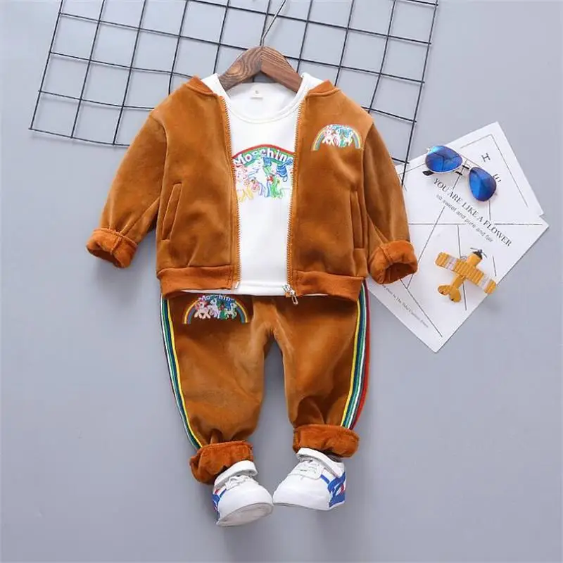 Комплект зимней одежды для малышей флисовая От 1 до 3 лет с длинными рукавами Топы