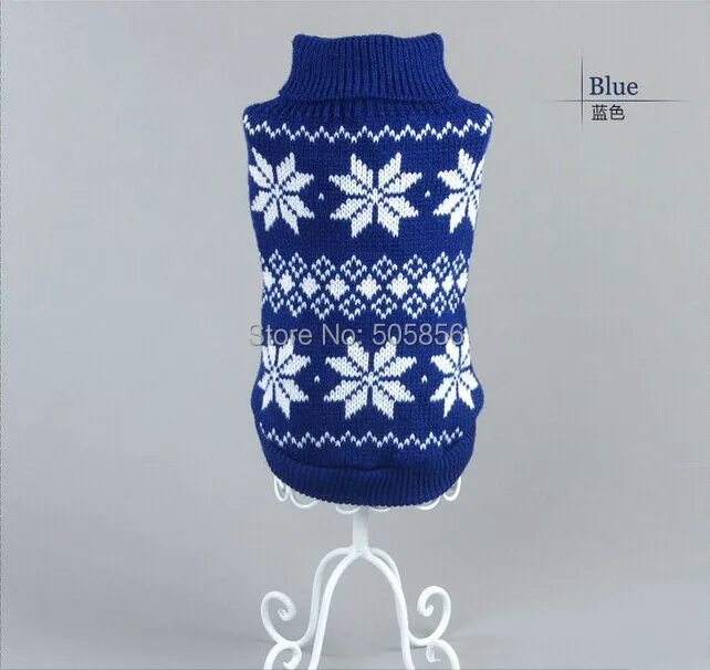 Красный/синий Рождественский свитер для собак со снежинками одежда домашних