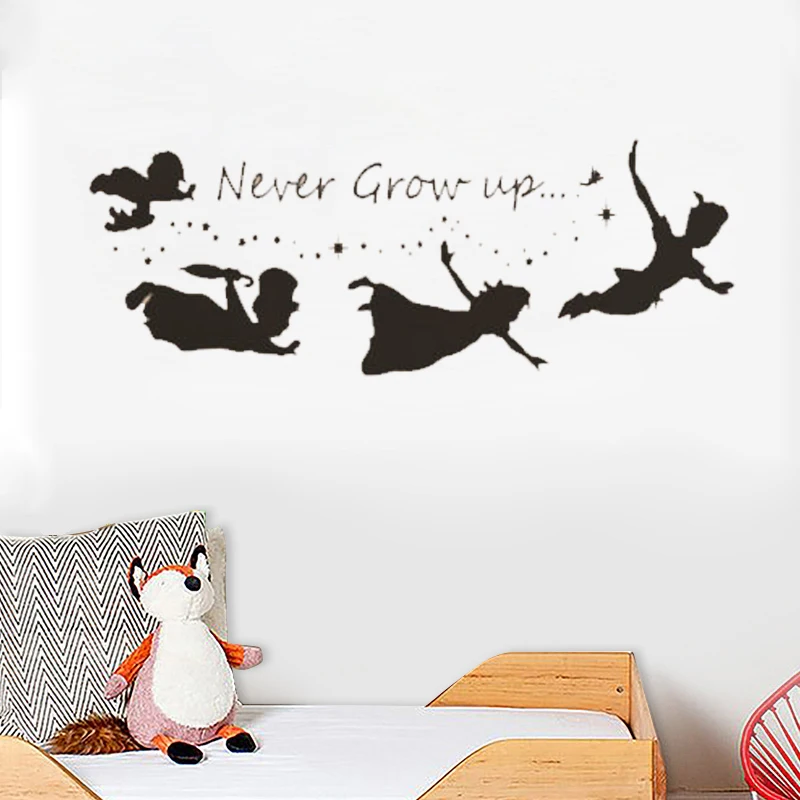 G156 никогда не вырастают цитаты из Питера Пэна силуэт и звезды Виниловые