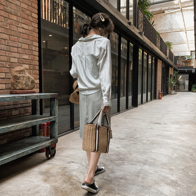 Женская сумка из природного материала плетеная новая ротанга Пляжная соломенная