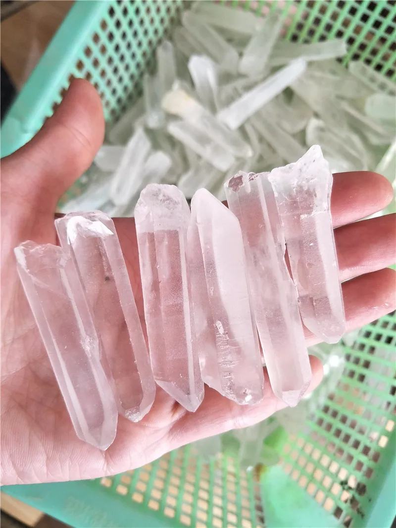 

1/4 фунтов посылка ювелирные изделия качественные лазерные грубые прозрачные кварцевые точки разных размеров лечебный кристалл и камень юв...