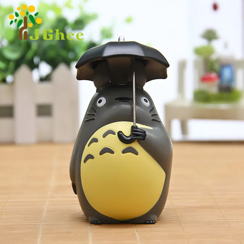 

J Ghee Japanese Cartoon Anime Resin 10cm My Neighbor Totoro with Umbrella Action Figure Classic Toys Free Shipping Brinquedos