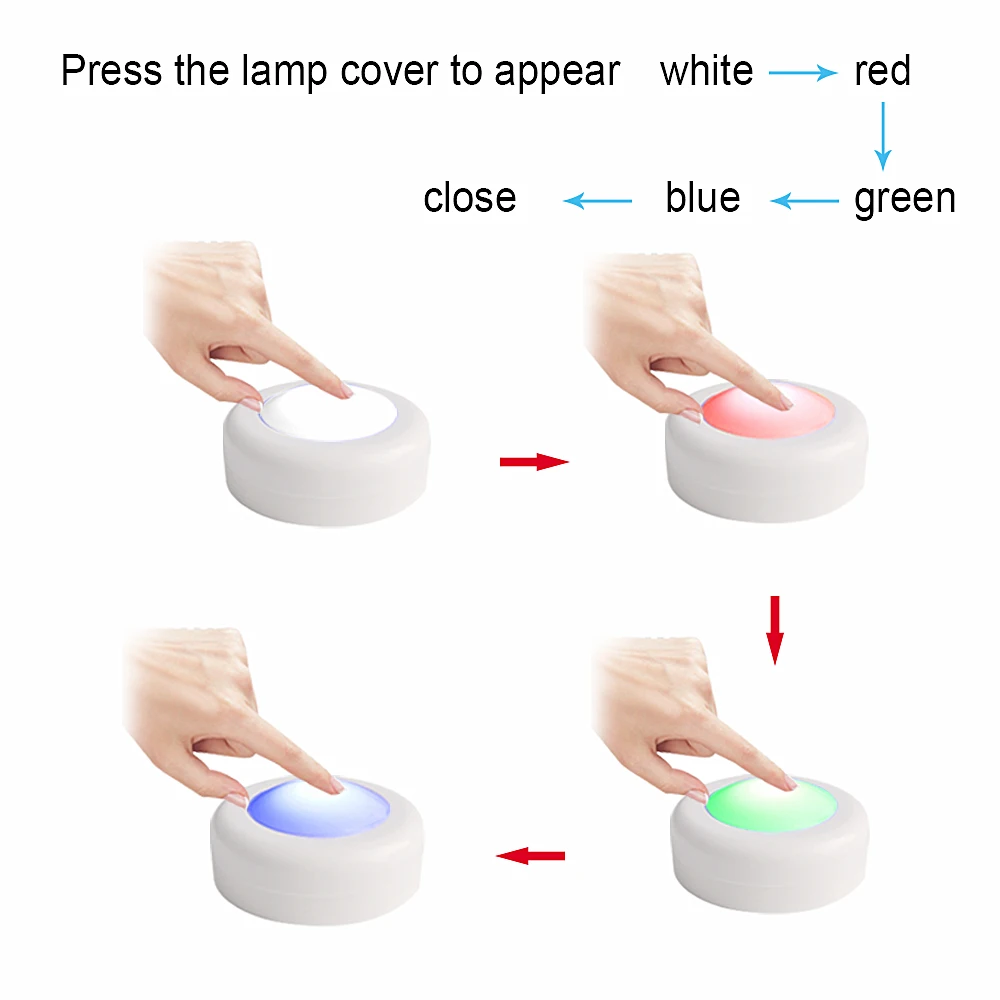 Светодиодный сенсорный светодиодный ночник с регулируемой яркостью RGB шайбой, ночные светильники для детей, спальни, лампы для помещений, дистанционное управление, лампе