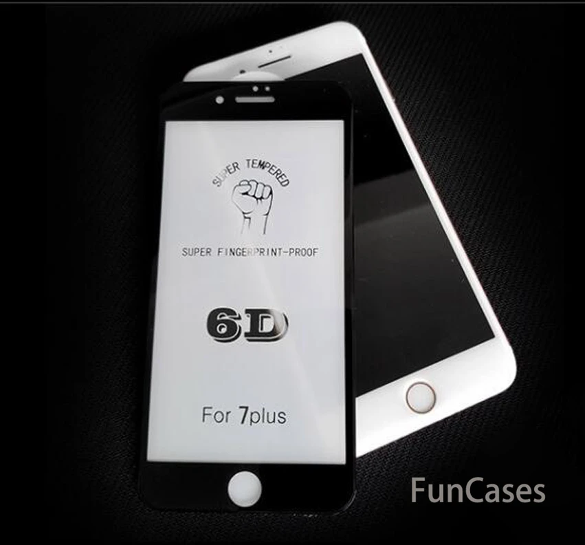 6D 9 H 3D твердость изогнутый край закаленное стекло для IPhone X 10 6 S 7 8 6plus 6splus Plus экран