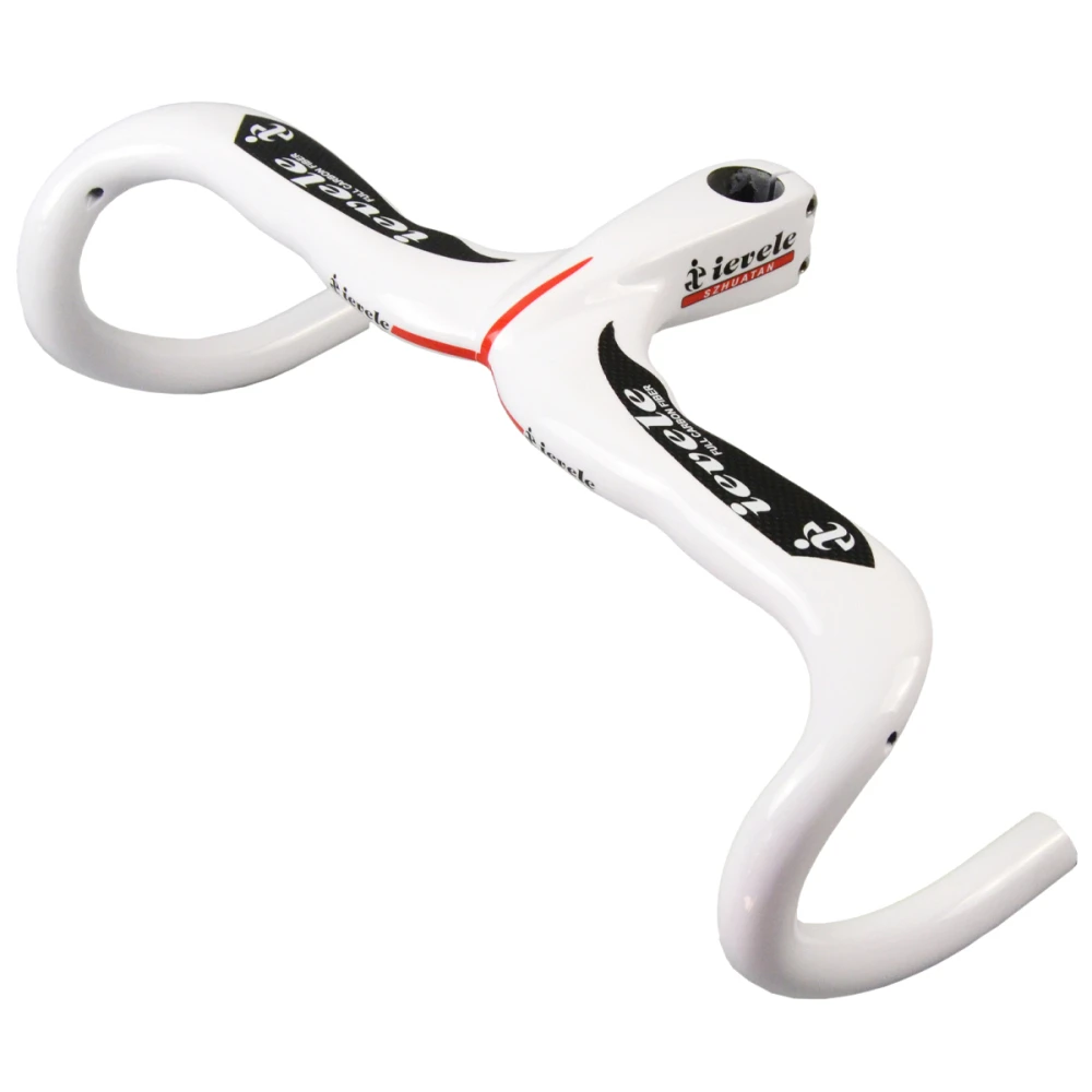 Дешево Встроенный руль Ievele для дорожного велосипеда из углеродного волокна со стержнем 28,6 мм, руль из углеродного волокна, встраиваемая ручка