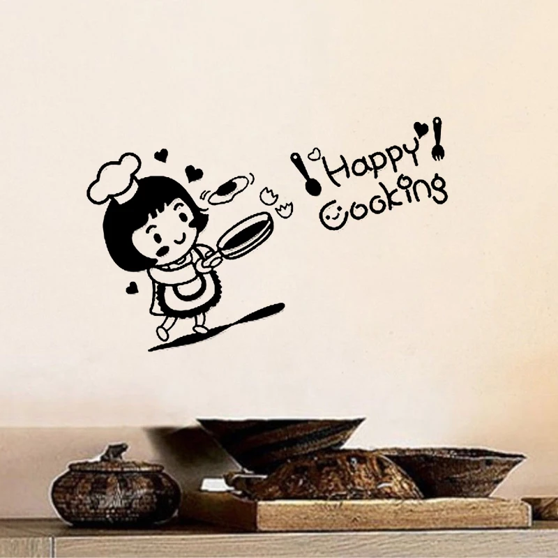 Креативные наклейки для готовки девочек ресторана кухни съемные виниловые на