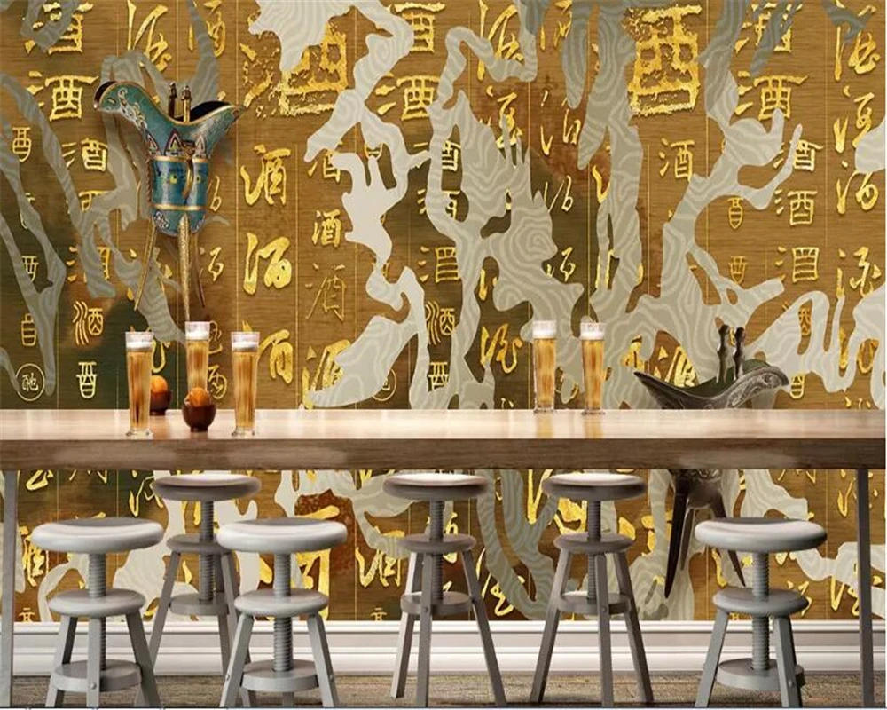Beibehangwallpaper китайский ресторан отеля бар 3d обои для украшения дома оснастка фон