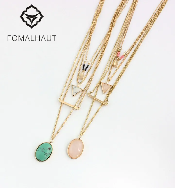 Фомальгаут Многослойные разделительных Бусины Розовые треугольная Подвеска из