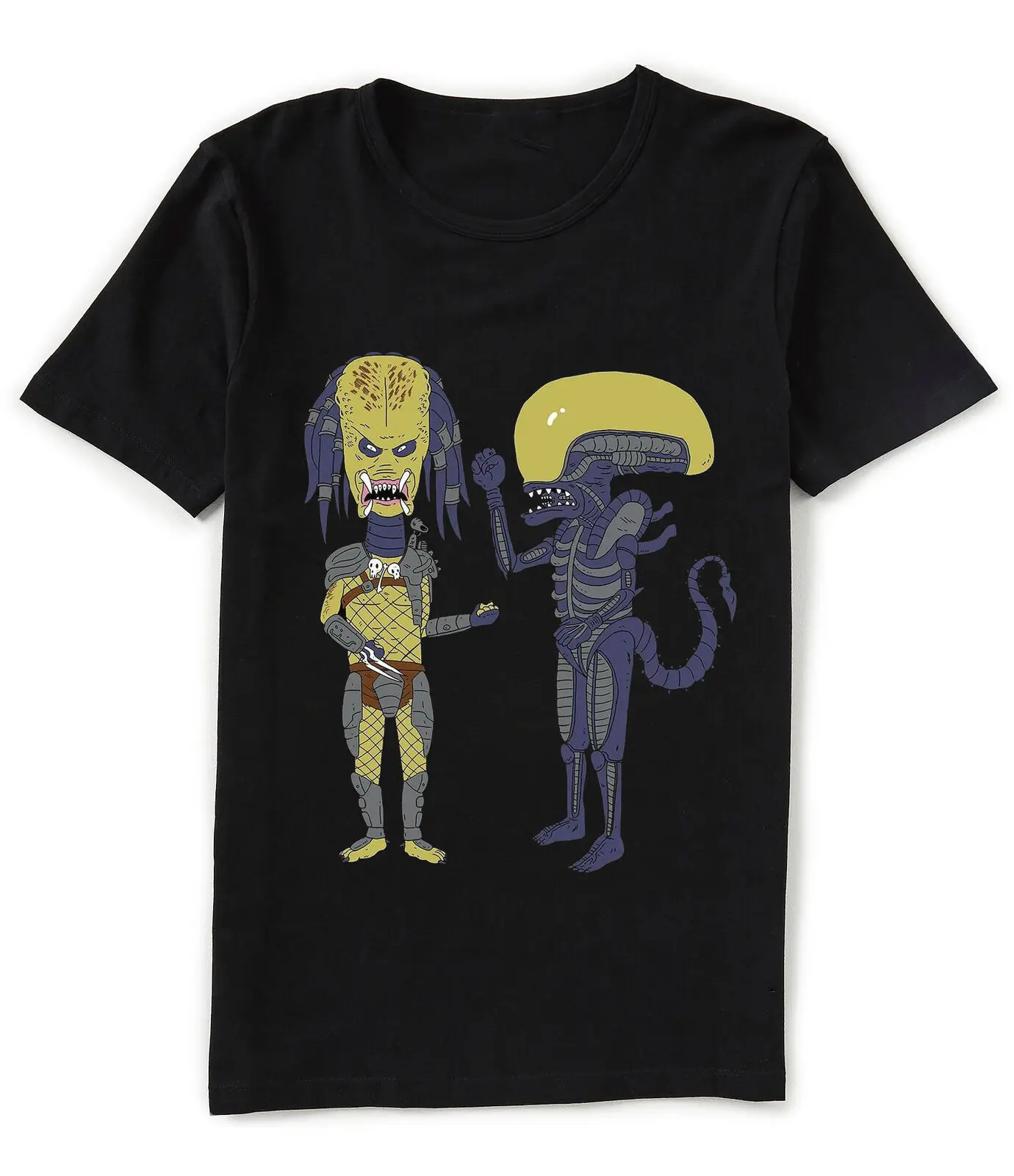 Забавная черная футболка Alien Vs Predator X Beavis and Butthead Hunter and Xenomorph дешевая распродажа, футболки из хлопка для мальчиков