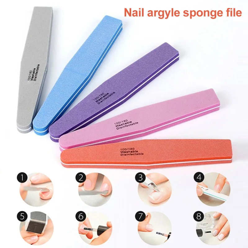 3 шт Нейл арт Полировщики для ногтей Губка Файлы Шлифовальные шлифовальный