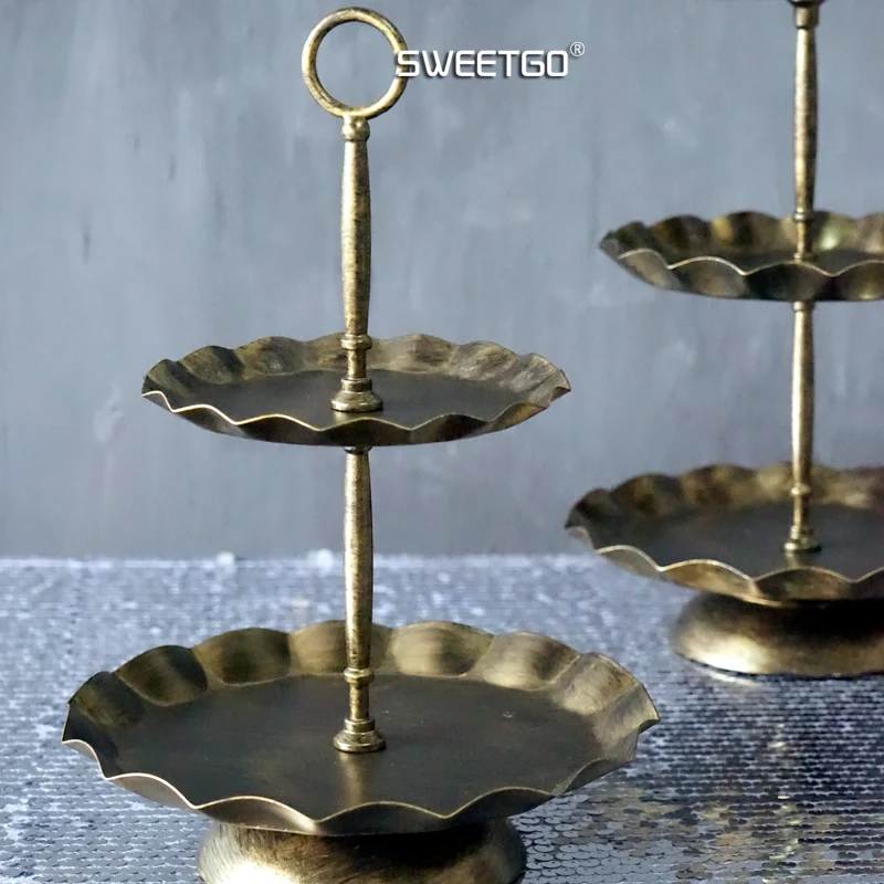 Винтажные подставки для торта в европейском стиле два/три тарелки на свадьбу