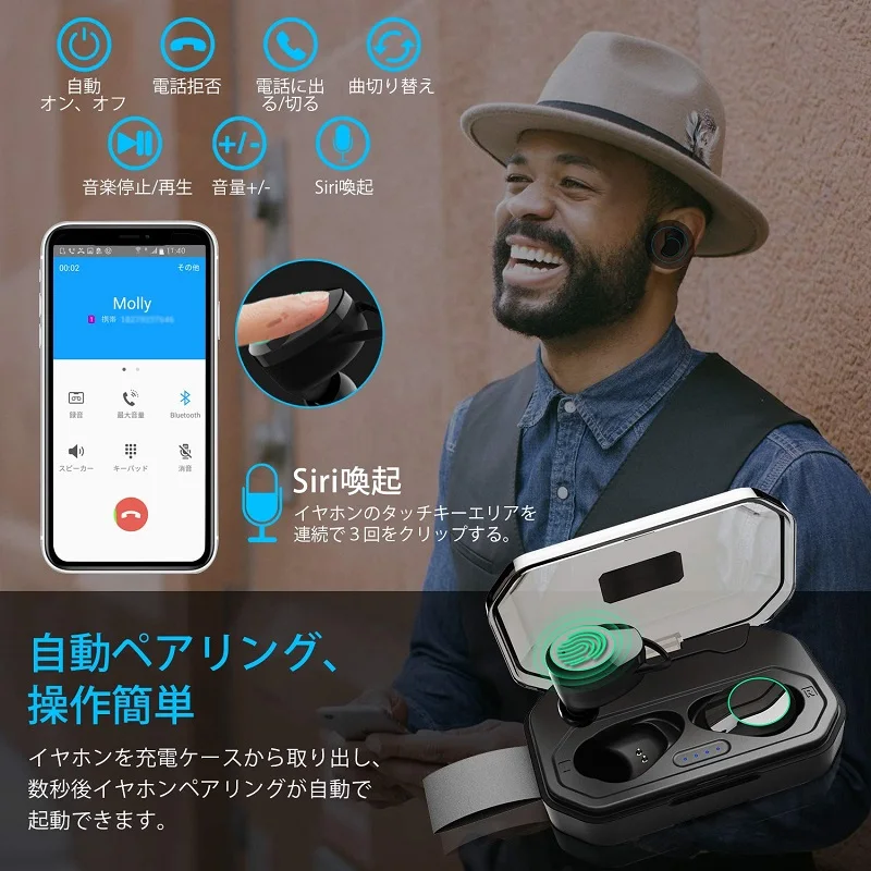 Популярные в Корее, Японии, Европе, высокое качество, Bluetooth 5,0 TWS беспроводные наушники, наушники-вкладыши для iphone, Android телефона