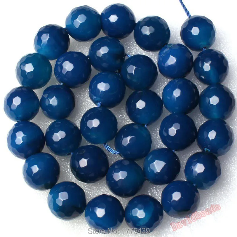 Бесплатная доставка граненые круглые бусины 10 мм из натурального голубого агата
