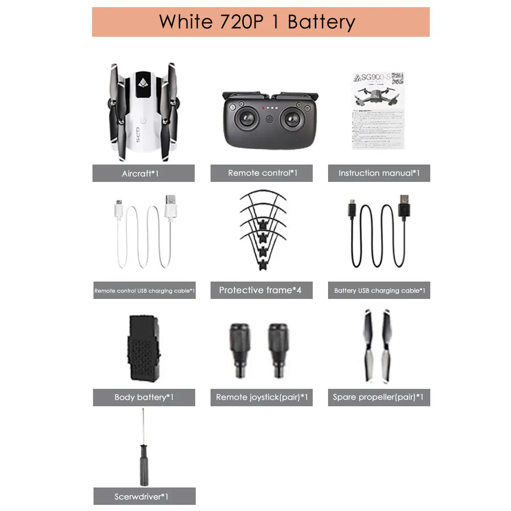 1 Battery White 720P Full HD 1080P камера Дрон RC Самолеты Квадрокоптер Безголовый 2,4 ГГц FPV gps позиционирование RC Дрон с дополнительной батареей - Цвет: 1 Battery White 720P