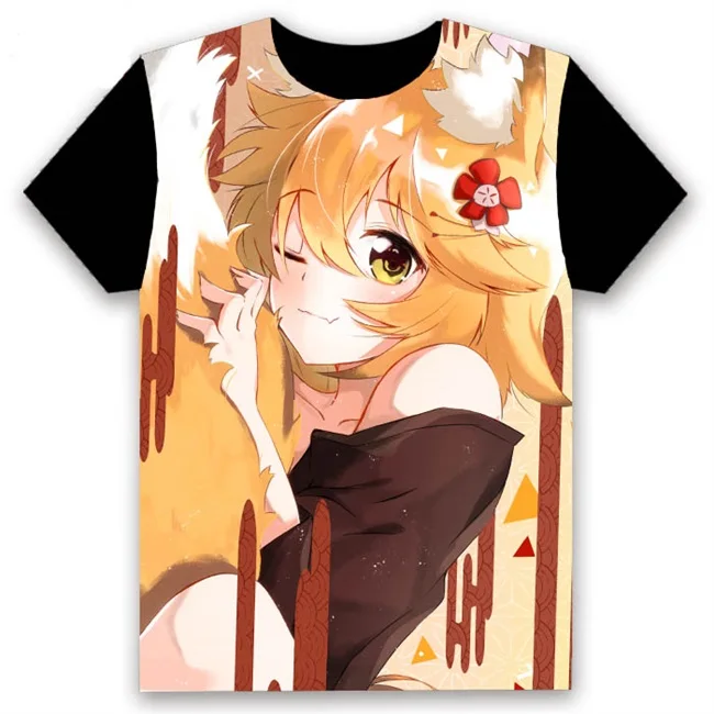 15 Модная мужская футболка, аниме Sewayaki Kitsune no Senko-san Nakano, косплей, короткий рукав, унисекс, повседневная черная футболка, Harajuku, топы - Цвет: 15