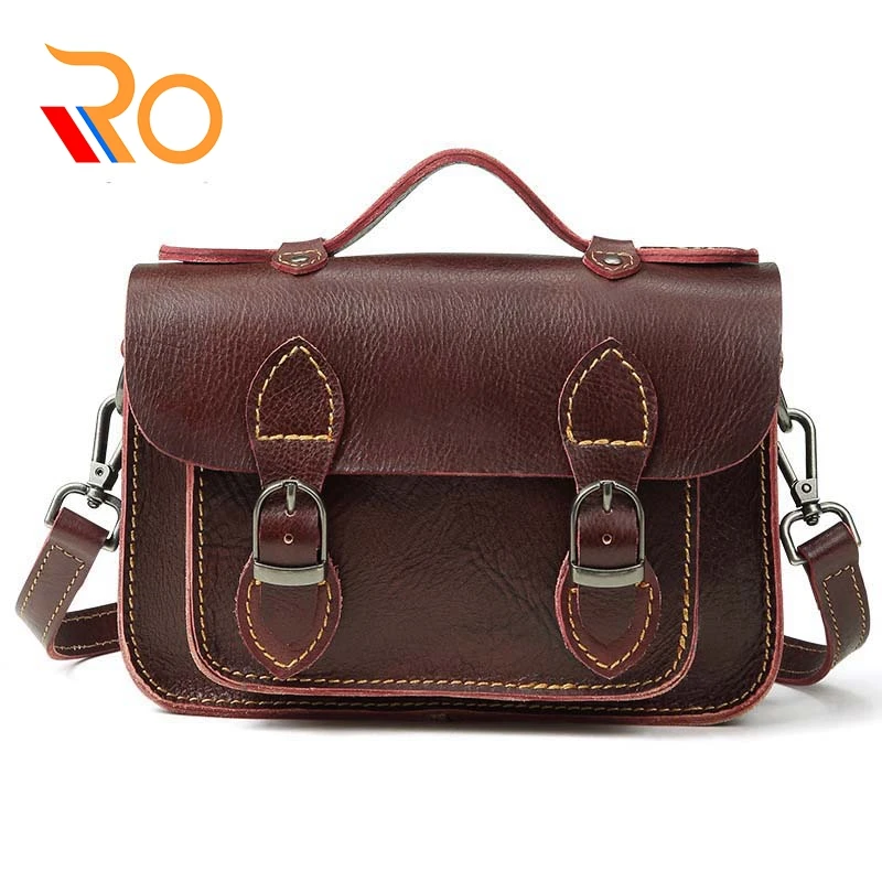 

New Handbags Fashion Retro Leather Handbags Rose Imprint Ladies Diagonal Handbag Mini Shoulder Bag