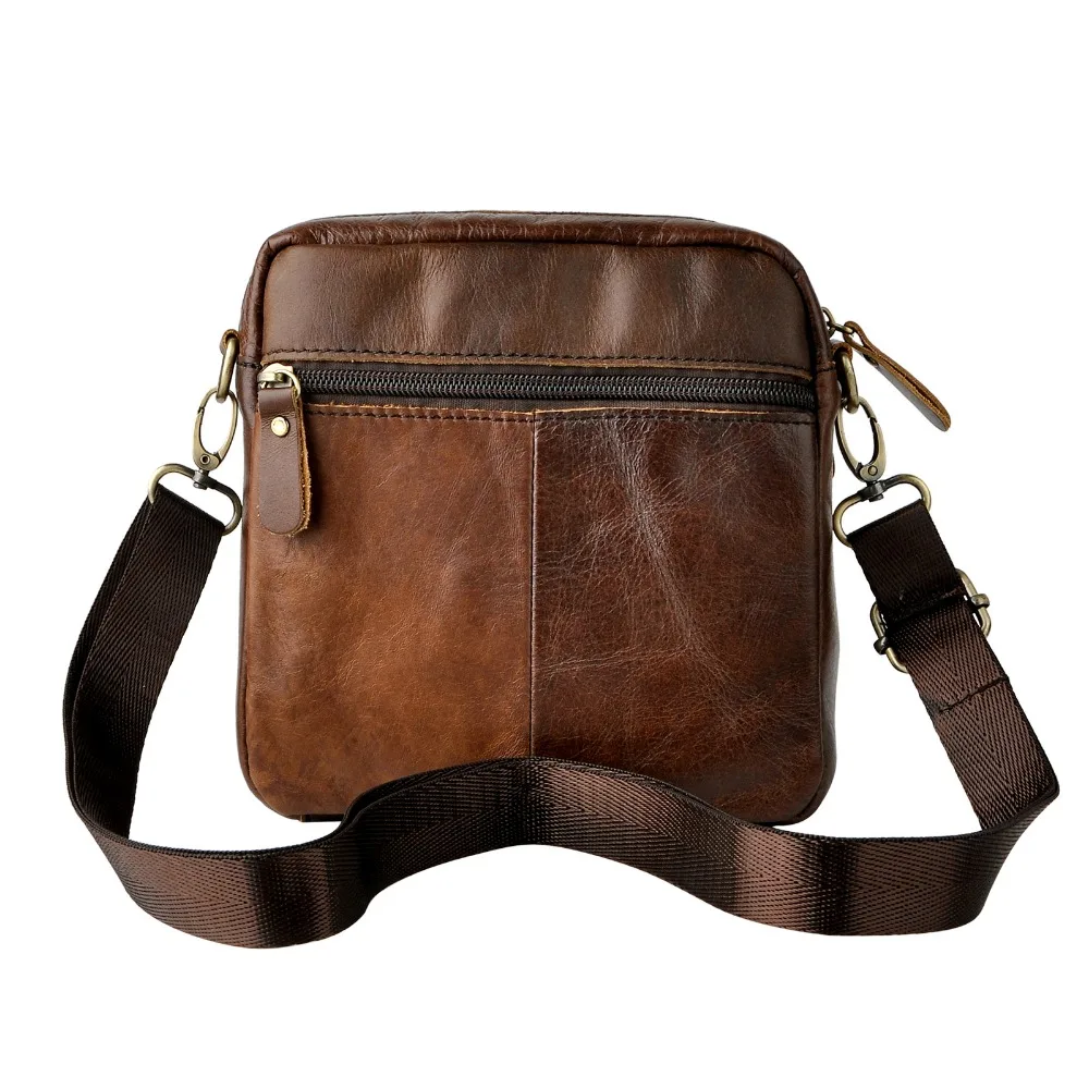 Натуральная кожа Мужская модная Повседневная маленькая сумка мессенджер из