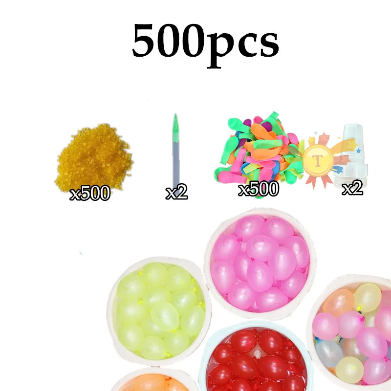 500pcs 1444 шт водяные шары пополняемая посылка смешная летняя уличная игрушка водные воздушные шары с изображениями бомб летняя Новинка кляп игрушки для детей - Цвет: 500pcs