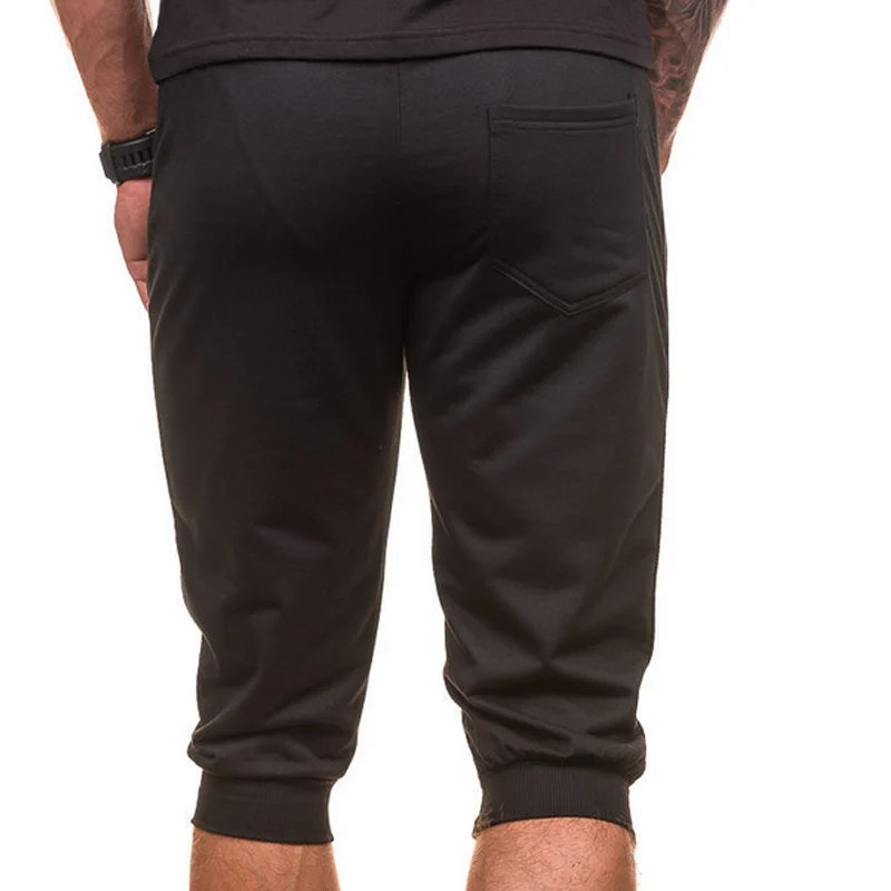 Летние мужские Шорты однотонные Спортивные Повседневные капри брюки LXX9 | Мужская