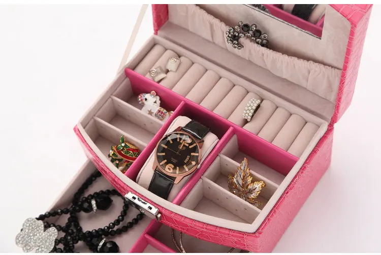 Многофункциональный кожаный чехол для путешествий часов/ювелирных изделий