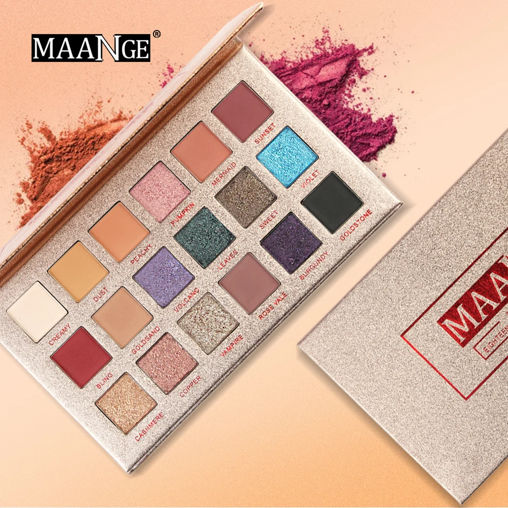 MAANGE 12/18 цвет мерцающий блеск Тени для век порошок матовые тени для век косметический макияж Brochas Maquillaje Pinceaux Maquillage