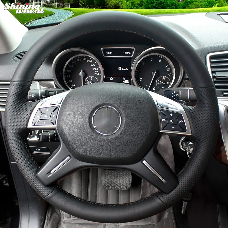 Ручная строчка BANNIS из черной натуральной кожи для Mercedes Benz GL350 ML350|Чехлы на руль| |