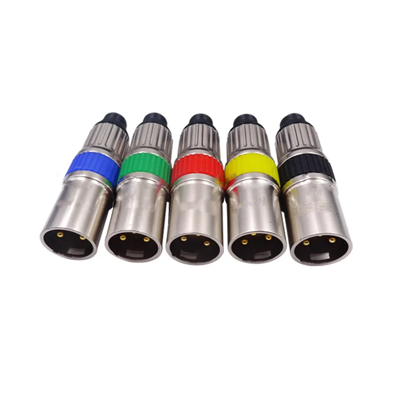 Высокое качество 10 шт./лот с позолотой 3 контактный разъем XLR разным цветом 5 шт.