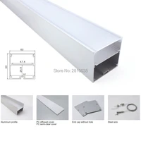 50x 1m setslot 6000 series led strip aluminium profile and square type led aluminum profile for suspending or pendant lights