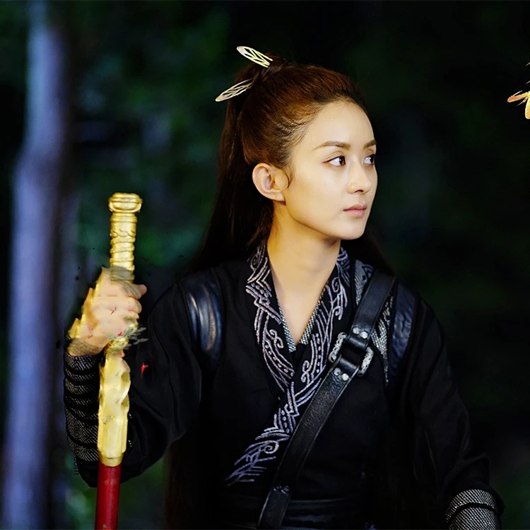 Унисексуал мужской женский Чжао LiYing Swordlady черный костюм Hanfu для новейшая телевизионная игра принцесса агенты легенда о ChuQiao женщин Hanfu