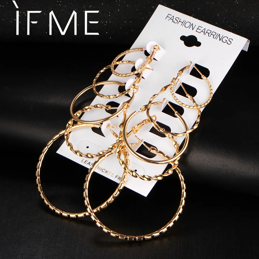 Женские Геометрические серьги-гвоздики IF ME большие круглые серьги в стиле