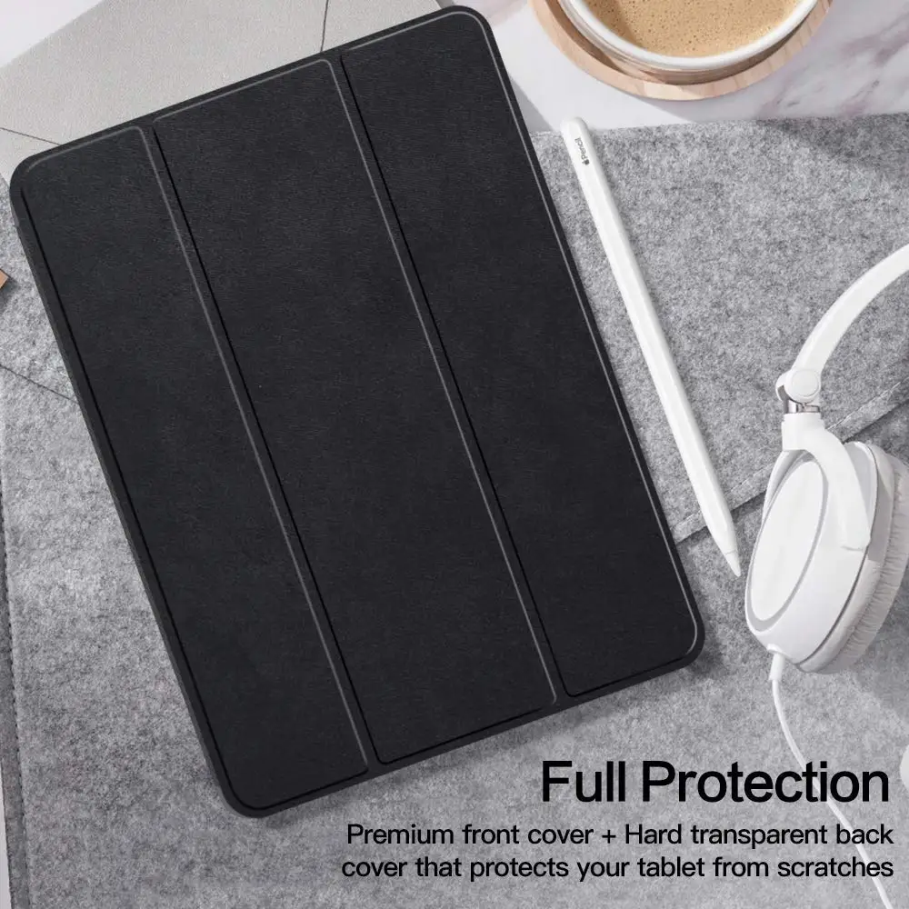 Магнитный чехол для нового iPad Pro 12,9 выпуска Apple Pencil Holder, тонкий защитный чехол-подставка для автоматического сна/пробуждения PU кожаный чехол