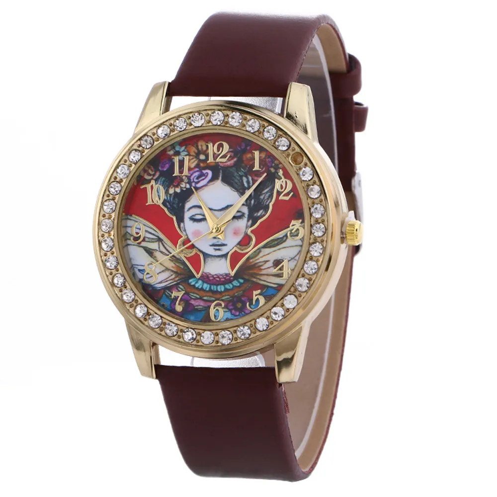 Relojes mujer роскошные женские часы высокое качество стразы кожа Женские кварцевые