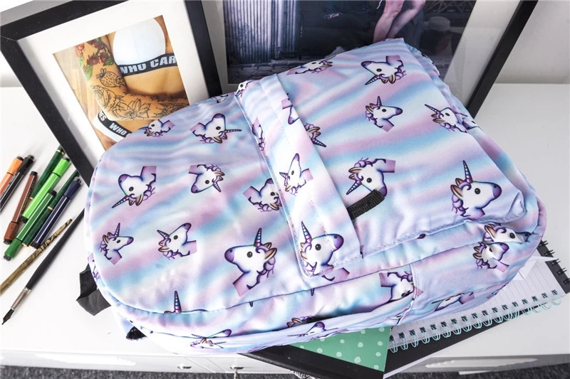 Jom tokoy Единорог PrintingWomen рюкзак для девочек Школьный Рюкзак Для сумка через плечо для подростков Mochila Feminina