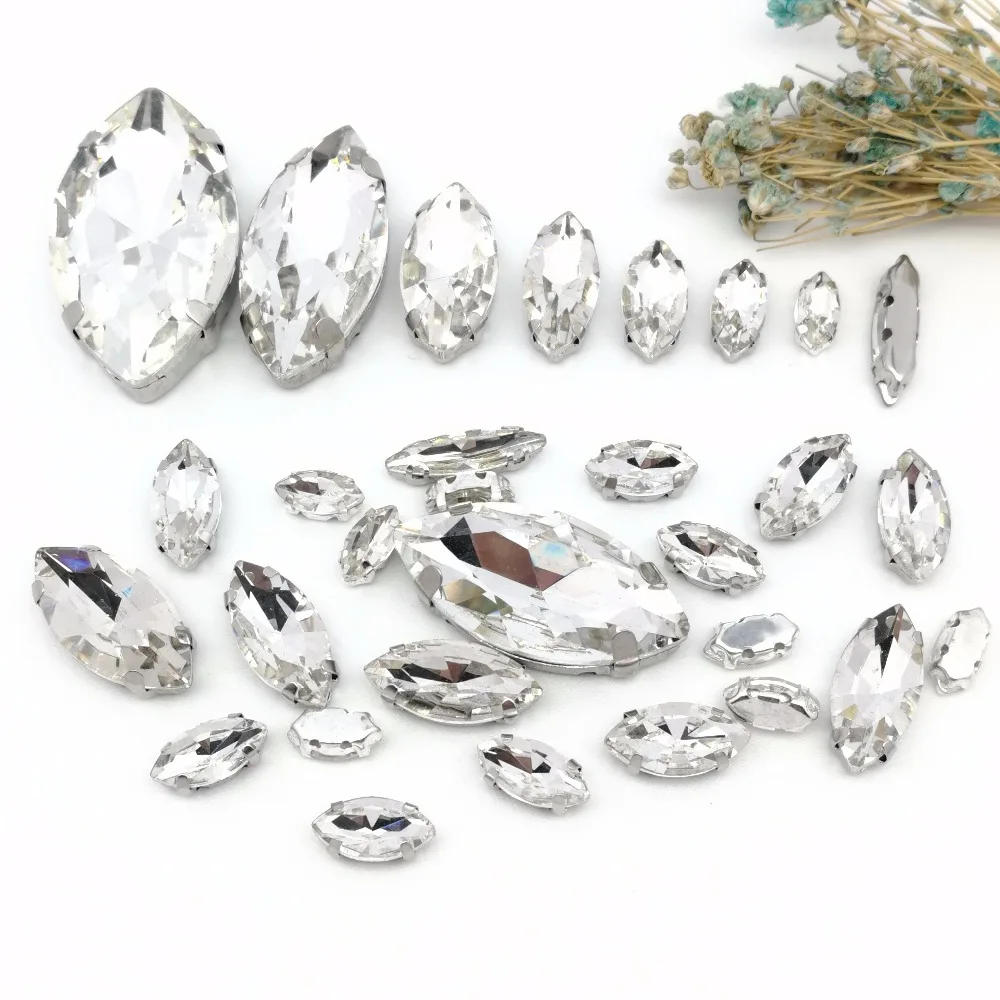 Популярно! 8 цветов смешанный белый конский глаз размер Кристалл Стразы на