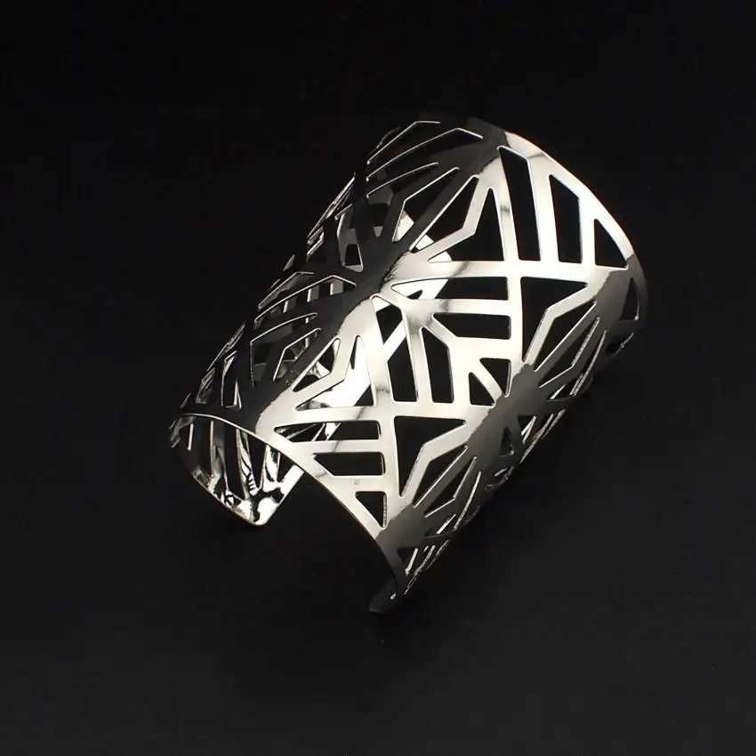 MANILAI металлические большие браслеты с вырезами и цветами браслеты-манжеты