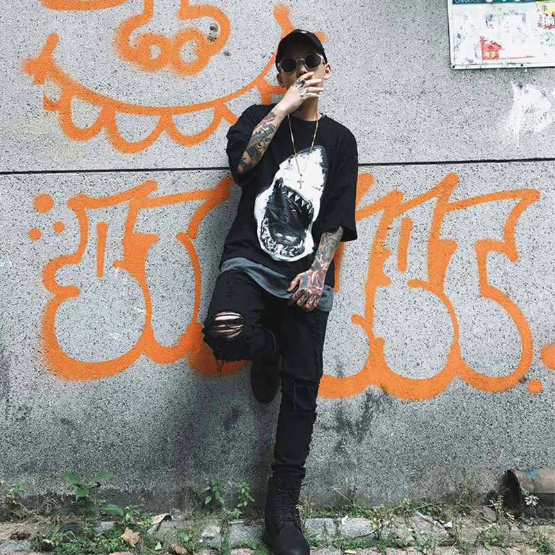 Harajuku футболка Swag Хип Хоп рубашки для мальчиков Фирменная личность BF ветер плюс